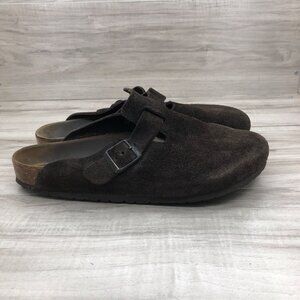Birkenstock Dark Brown Suede Slip-Ons